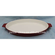 15"oval oven plate w/handle